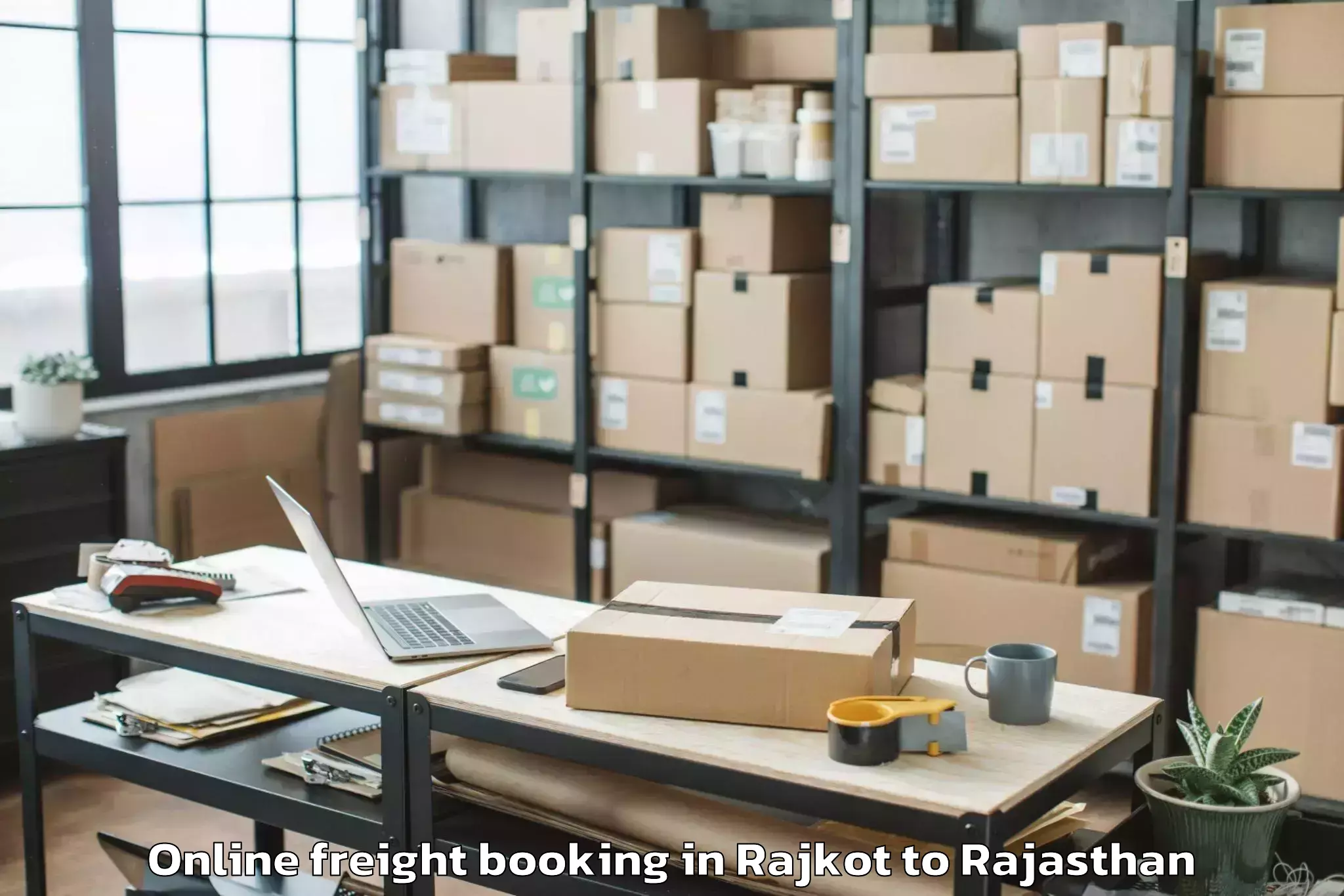 Trusted Rajkot to Chaksu Online Freight Booking